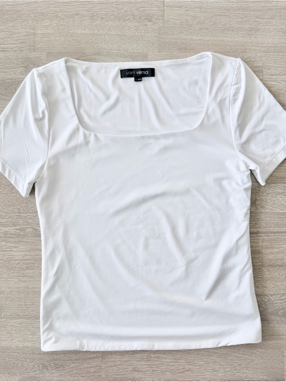 LOFT Versa White Square Neck Stretch Top | Size Large | NWOT - Picture 2 of 8